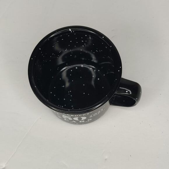 Starbucks Black Enamel Metal Espresso Mug 50th Anniversary Birthday - Picture 8 of 10